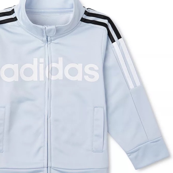adidas Other - adidas Baby-Boys Zip Front Tricot Jacket , Light Blue/Black Size 24 Months